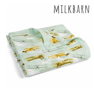 【Milkbarn】竹纖維雙層安撫毯-復古飛機(安撫毯 嬰兒毯 嬰兒蓋被 彌月禮)