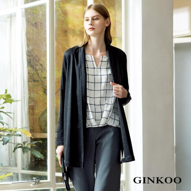 【GINKOO 俊克】袖配釦長版罩衫外套
