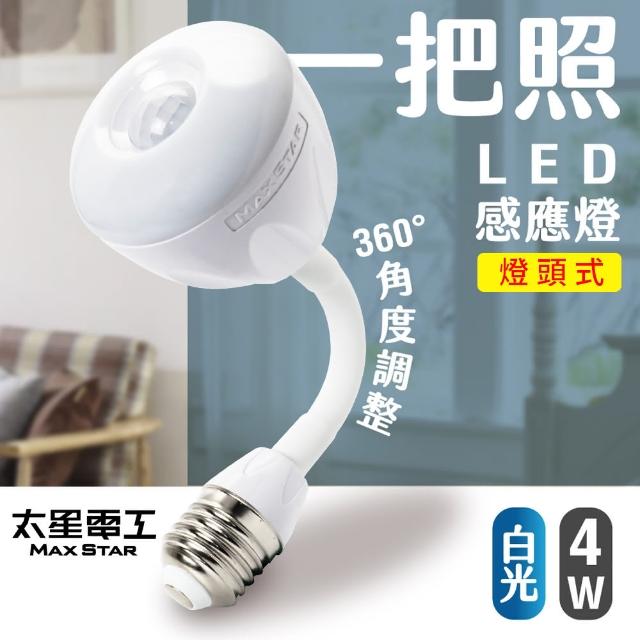 【太星電工】一把照LED感應燈4W/E27燈頭式(白光WDG104W)