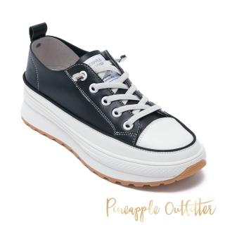 【Pineapple Outfitter】CALIX 真皮厚底套穿休閒鞋(黑色)