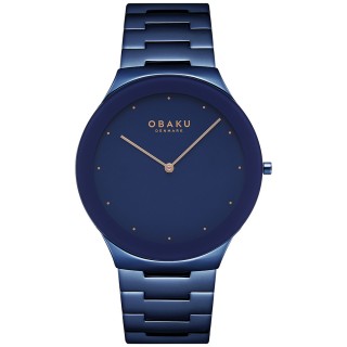 【OBAKU】北歐極簡風紳士時尚腕錶-藍(V290GXLLSL)
