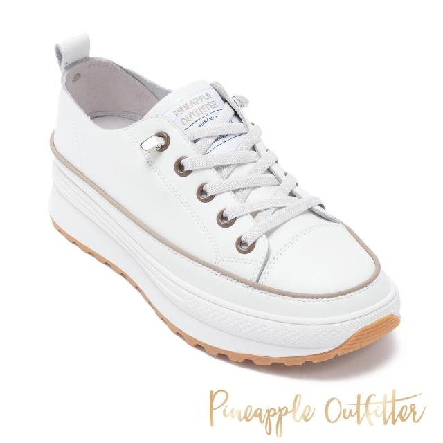 【Pineapple Outfitter】CALIX 真皮厚底套穿休閒鞋(白色)