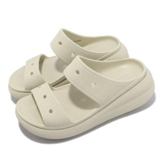 【Crocs】涼拖鞋 Classic Crush Sandal 男鞋 女鞋 骨白色 泡芙涼鞋 雙帶拖鞋(2076702Y2)