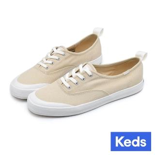 【Keds】CHAMIPON 復古率性帆布綁帶休閒鞋-燕麥色(9233W112225)