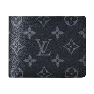 【Louis Vuitton 路易威登】LV Multiple經典Monogram花紋帆布3卡對折短夾(黑)