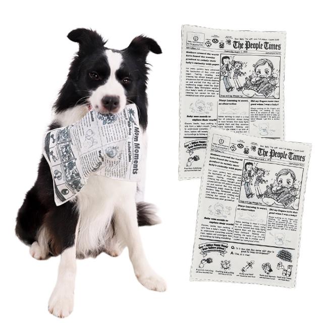 仿真懷舊報紙響紙玩具-2入(耐咬 解悶 磨牙 潔牙 發聲玩具 狗狗玩具 寵物玩具)