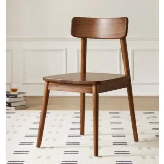 【橙家居·家具】/預購/盧森堡系列胡桃木餐椅C款 LSB-B5127(售完採預購 實木餐椅 餐桌椅 椅凳 椅子 單椅)