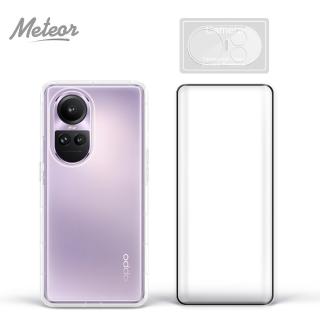 【Meteor】OPPO Reno10 Pro 5G 手機保護超值3件組(透明空壓殼+3D鋼化膜+鏡頭貼)