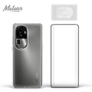 【Meteor】OPPO Reno10 Pro+ 5G 手機保護超值3件組(透明空壓殼+3D鋼化膜+鏡頭貼)