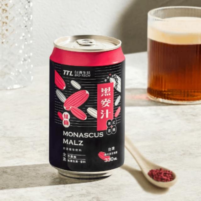【台酒生技】台酒 紅麴黑麥汁330mlx24罐(無酒精;全素;黑麥汁)