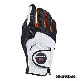 【Snowbee 司諾比】3D立體剪裁 ONE SIZE FITS ALL手套 黑橘配色(右手高爾夫手套)