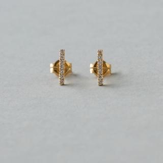【ete】K18YG 摩登密鑲排鑽耳環(金色)