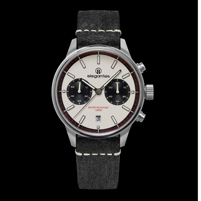 【elegantsis 愛樂時】JT58QS承載60年代老靈魂的新復古計時腕錶-經典白(ELJT58QS-6W04LC)