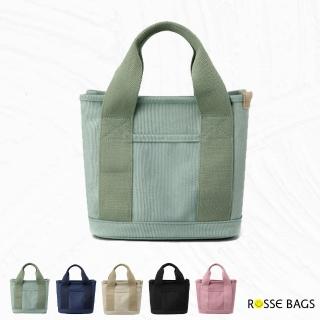 【Rosse Bags】百搭休閒手提托特帆布包(現+預 黑 / 粉 / 綠 / 深藍 / 卡其)