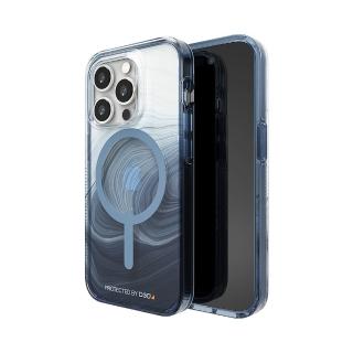 【Gear4】iPhone 14 Pro 6.1吋 D3O Milan Snap 米蘭磁吸款 透明藍漩渦-抗菌軍規頂級軍規防摔保護殼