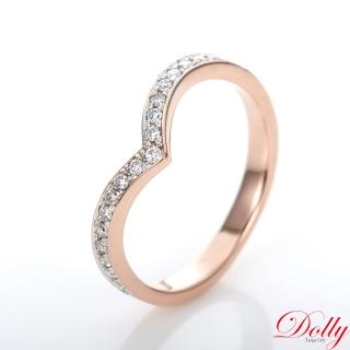 【DOLLY】14K金 輕珠寶玫瑰金鑽石戒指(005)
