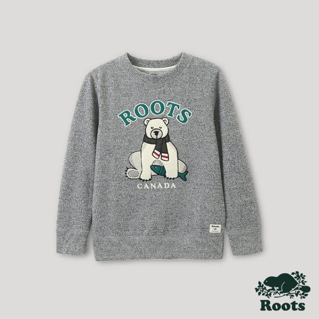 【Roots】Roots大童-經典傳承系列 動物圖案圓領上衣(灰色)