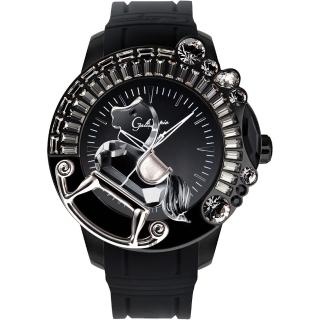 【Galtiscopio 迦堤】童真木馬系列 創作夢幻手錶-黑/50mm(LG1BS215BRS)