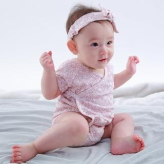【Deux Filles有機棉】嬰兒短袖側開襟包屁衣(新生兒 有機棉 連身衣)