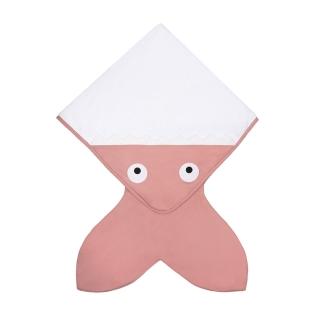【BabyBites 鯊魚咬一口】100%純棉嬰兒浴巾 - 莓果牛奶(浴巾)