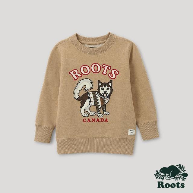 【Roots】Roots小童-經典傳承系列 動物圖案圓領上衣(腰果色)