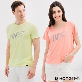 【Hang Ten】男女裝-恆溫多功能-涼感吸濕排汗HEIQ感溫印花短袖T恤(多色選)