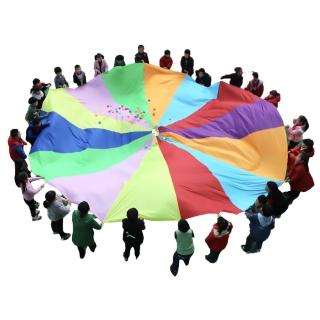 【KM MUSIC】彩虹氣球傘 3M(兒童體適能教具 彩虹傘 氣球傘 拋接傘 團康 幼稚園 早教)