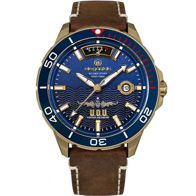 【elegantsis 愛樂時】海軍水下作業大隊 限量青銅潛水機械腕錶-陶瓷錶圈款(ELJO65AS-UOU-9B02LC)