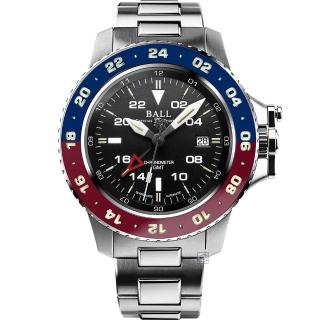 【BALL 波爾 官方授權】Engineer GMT II 兩地時間機械錶 手錶 指針錶 禮物(DG2118C-S9C-BK)