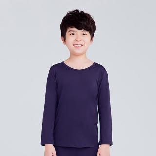 【WIWI】【現貨】MIT溫灸刷毛圓領發熱衣 兒童-湛海藍 100-150(0.82遠紅外線 迅速升溫 加倍刷毛 3效熱感)