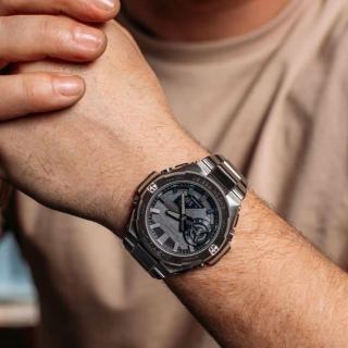 【CASIO 卡西歐】G-SHOCK 太陽能錶 碳核心防護 藍牙錶 雙顯手錶 男錶 運動錶(GST-B500D-1A1)