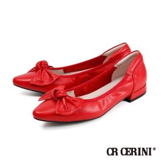 【CR CERINI】蝴蝶結造型配飾淑女低跟鞋 紅色(CR1207W-RED)