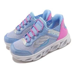 【SKECHERS】童鞋 Flex Glide Slip-Ins 藍 粉紅 銀 緩震 小朋友 運動鞋(302221LBLPK)