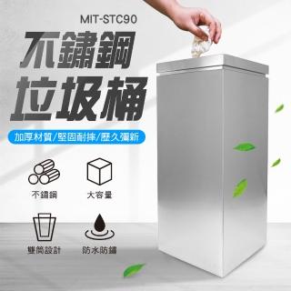 【精準科技】不鏽鋼垃圾桶 開放蓋款 戶外大型垃圾桶(MIT-STC90工仔人)