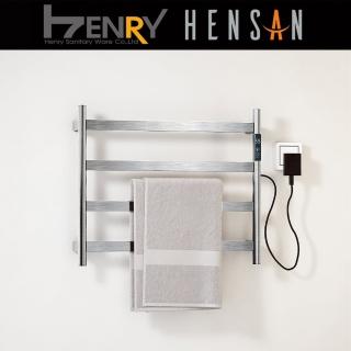 【HENSAN 亨力衛浴】F-2404-H型智能電熱毛巾桿不鏽鋼拉絲銀(毛巾架)