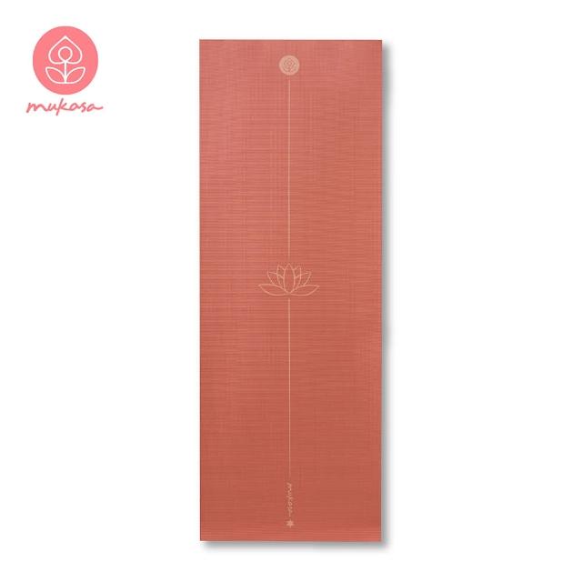 【Mukasa】PVC瑜珈墊 6mm - 焦糖棕 - MUK-22121(獨家設計體位線)