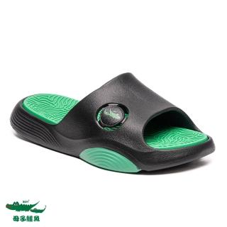【母子鱷魚】-官方直營-清爽撞色休閒時尚拖鞋-黑綠