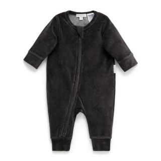 【Purebaby】澳洲有機棉 嬰兒長袖棉絨連身裝(新生兒 保暖衣 有機棉)