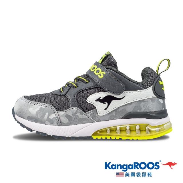 【KangaROOS 美國袋鼠鞋】童 MEGA RUN 超輕量 氣墊慢跑鞋(灰-KK21468)