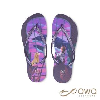 【QWQ】女款防滑防水夾腳拖鞋 阿脆-最美的夢境 室外人字拖雨鞋 MIT(AIAW00403)