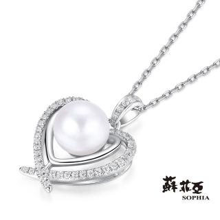 【蘇菲亞珠寶】純銀 愛心造型 珍珠項鍊
