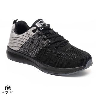 【S.Y.M】-官方直營-韓版飛織潮流運動鞋-灰黑