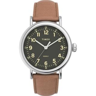 【TIMEX】天美時 復刻系列 經典手錶 綠x棕褐 TXTW2V27700