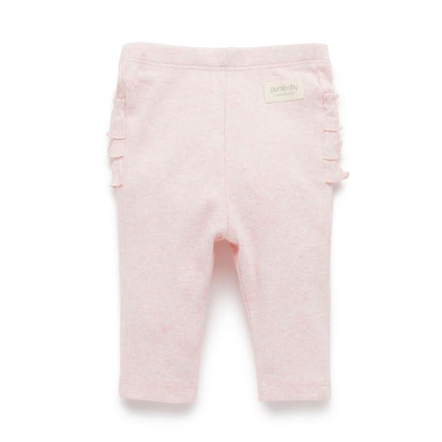 【Purebaby】澳洲有機棉 嬰兒舒棉長褲 粉紅(新生兒 女童 有機棉 棉褲)