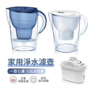 【ANTIAN】家用廚房淨水除垢濾水壺 自來水濾水器 過濾水壺 3.5L(附1入濾芯)