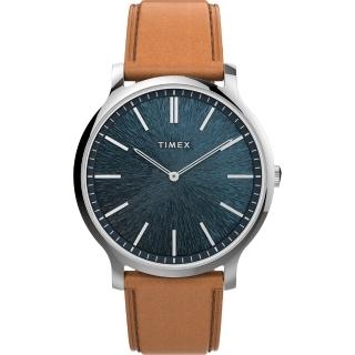【TIMEX】天美時 風格系列 超薄時尚手錶 藍x棕 TXTW2V43400