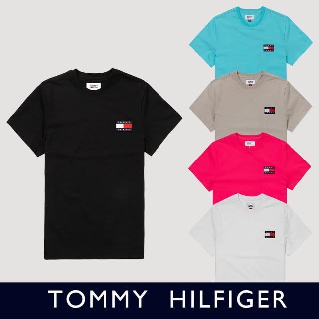 【Tommy Hilfiger】TOMMY 經典厚磅貼布Logo圖案短袖T恤 上衣-多色組合(休閒舒適/情侶款/平輸品)