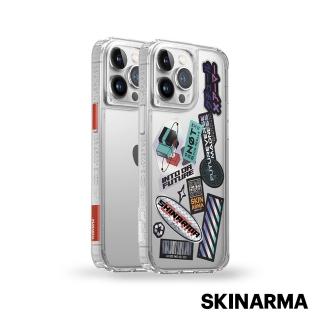 【Skinarma】iPhone 14 Pro Max Saido 低調風格四角防摔手機殼-透明(可換色塊 附貼紙)