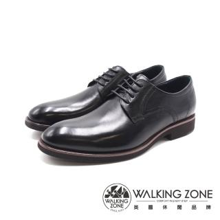 【WALKING ZONE】男 簡約商務上班皮鞋 男鞋(黑色)