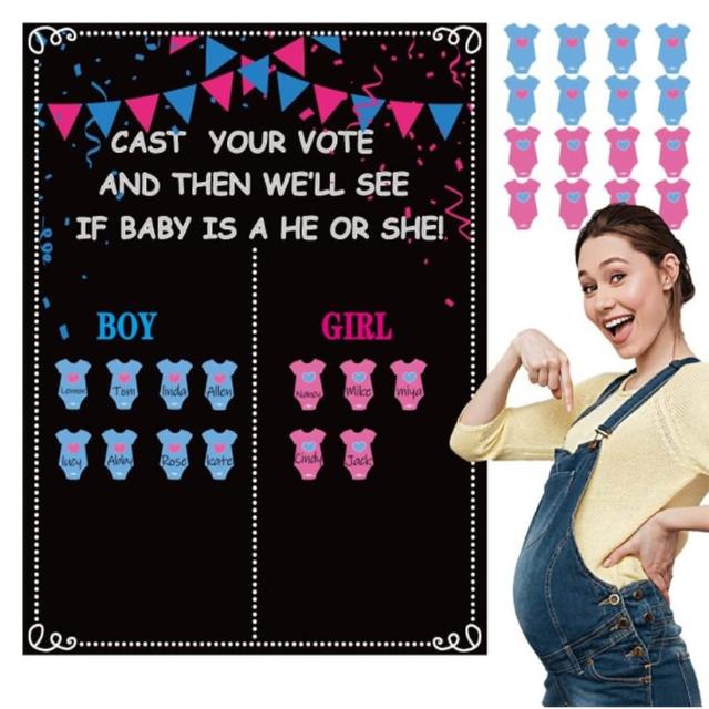 BABY SHOWER性別揭示投票板1組(性別揭示 拍照道具 氣球 派對 佈置)